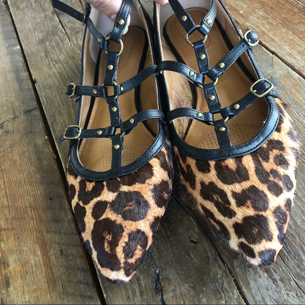 Corso Como caged flats with leopard print